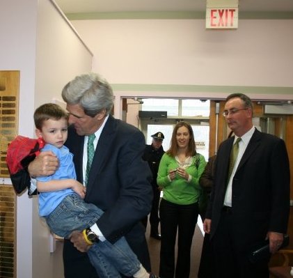 Senator Kerry giving Will a squeeze